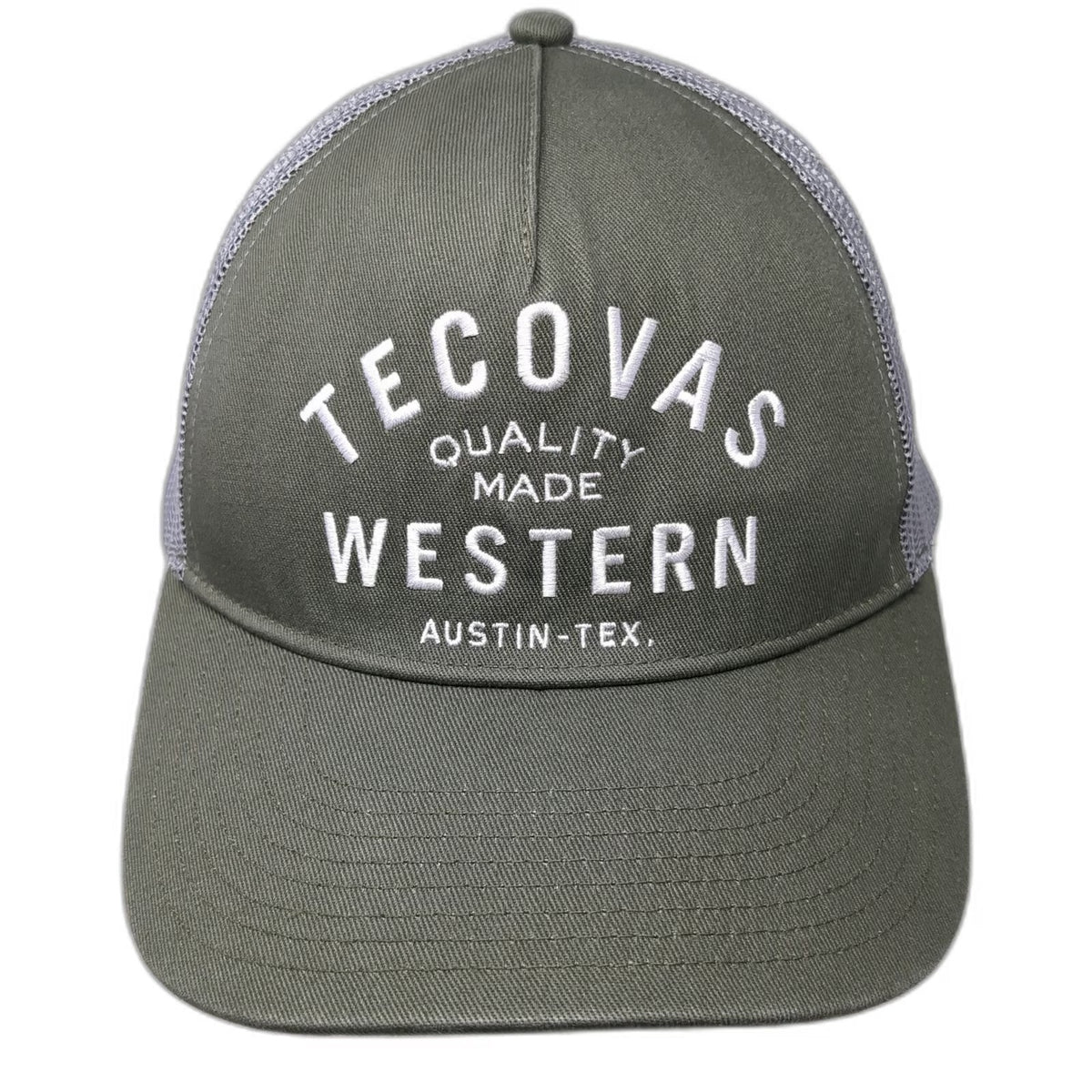 Tecovas Trucker Hat Green One Size Snapback Mesh Austin Texas Western Embroidery
