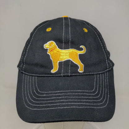 The Black Dog Men's Strapback Hat Black Embroidered Boston Bruins Logo Cotton