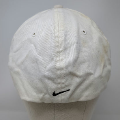Nike Baseball Cap White XL Shield Logo Embroidered Flexfit Swoosh Golf Hat