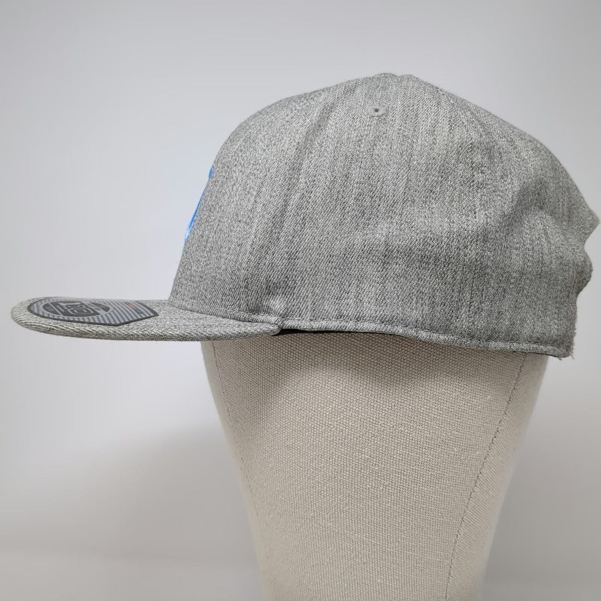Yupoong Snapback Gray Blue One Size Hat Flexfit 110 Mountain Logo Flat Brim