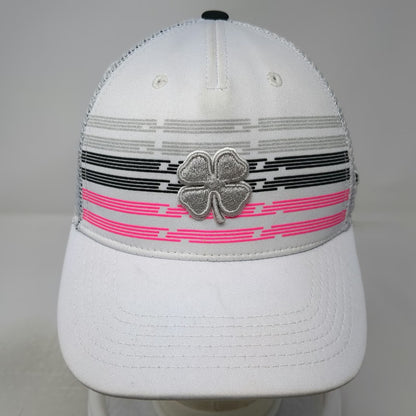 Black Clover Trucker Hat White XL Live Lucky Mesh Snapback Pink Silver