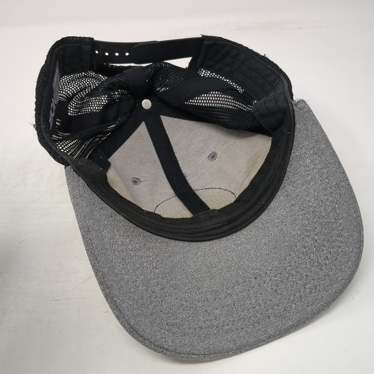Zion Trucker Hat Gray Black One Size California Republic Leather Patch Bear 1850
