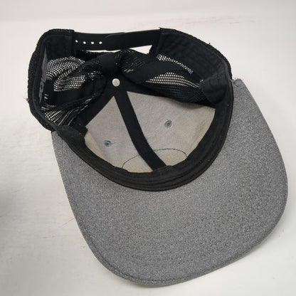 Zion Trucker Hat Gray Black One Size California Republic Leather Patch Bear 1850