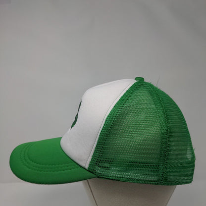 St. Patrick's Day Clover Snapback Trucker Hat Green OS Adjustable Mesh Back