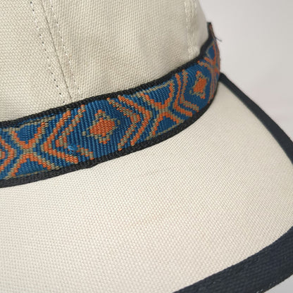 KAVU 5 Panel Beige M Strapback Woven Outdoor Hat Canvas Seattle USA Vintage