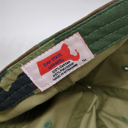 Bay State Apparel Boston Baseball Cap Green Camo American Flag One Size Hat