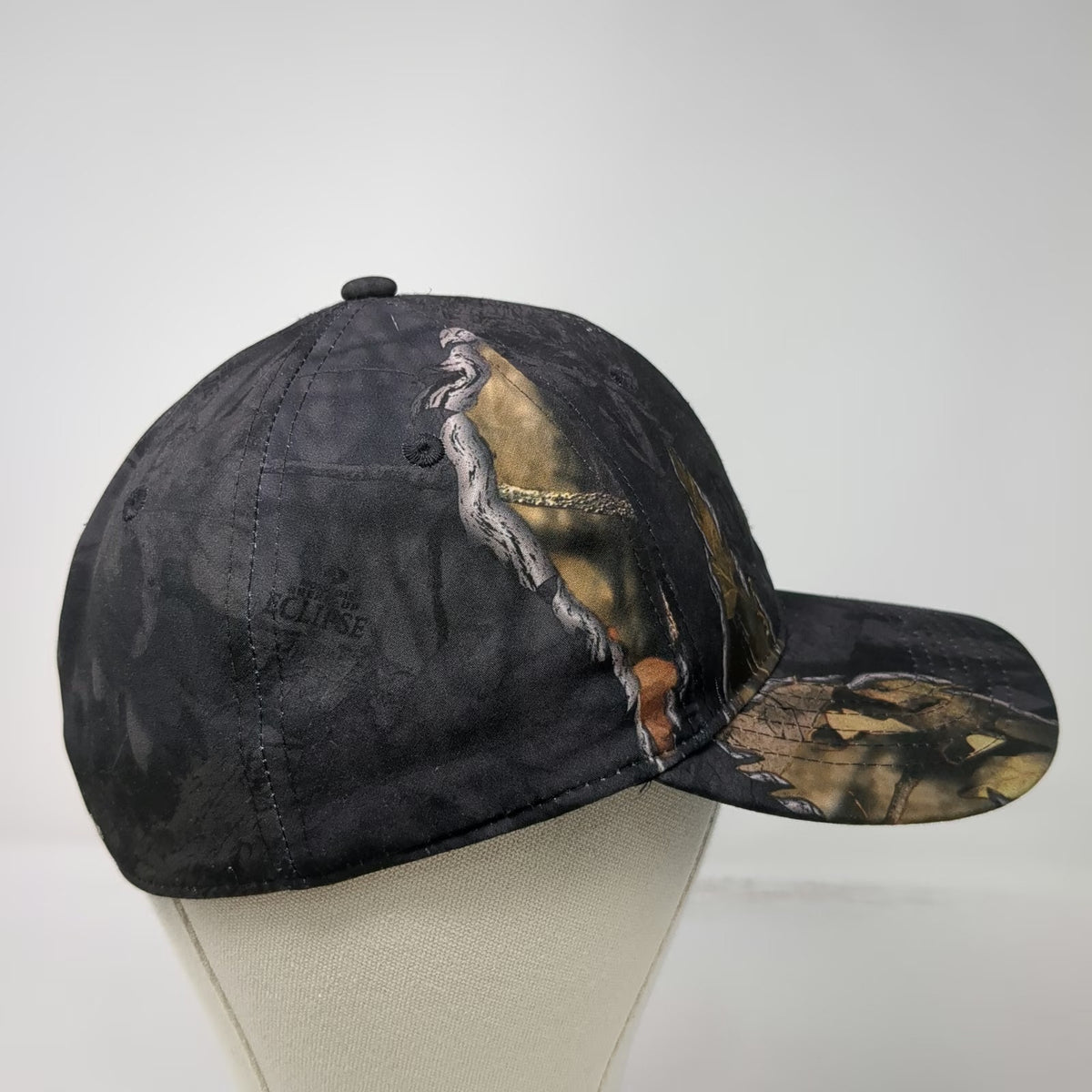 Mossy Oak Baseball Cap Black M Stretch Fit Break-Up Eclipse Camo Tree Hat