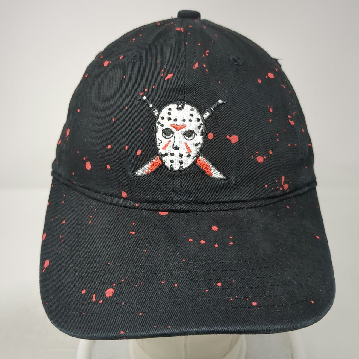 Friday the 13th Baseball Cap Black One Size Blood Splatter Jason Voorhees Hat