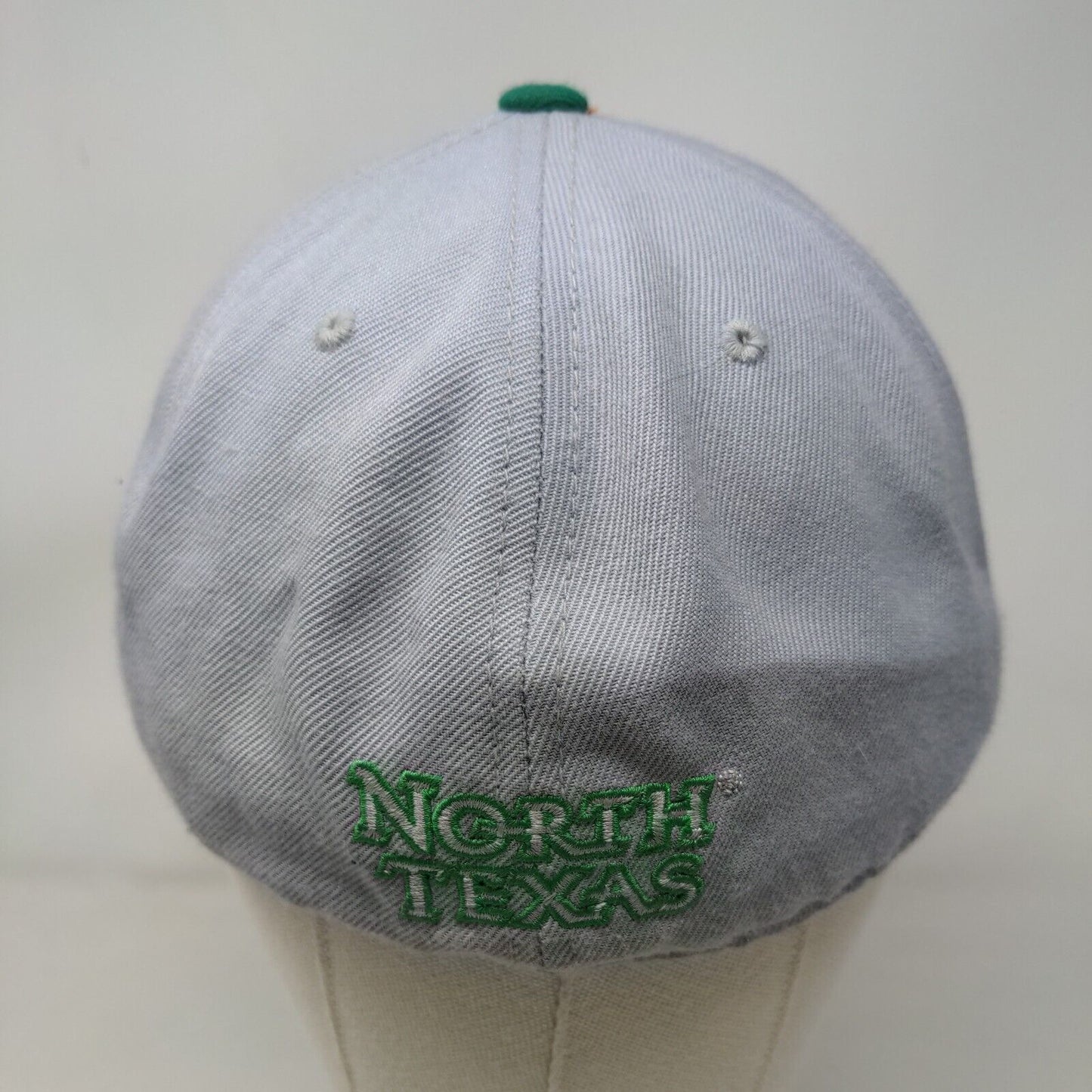 North Texas Mean Green Fitted Hat Gray Green Size 7 3/8 Eagle Logo NCAA