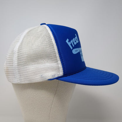 Nissin Trucker Hat Blue White One Size Master Meat Cutter Cleaver Snapback