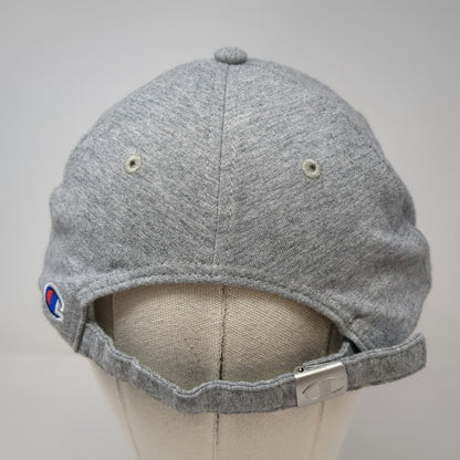 Champion Baseball Cap Gray One Size Strapback Cotton Script Logo Adjustable Hat