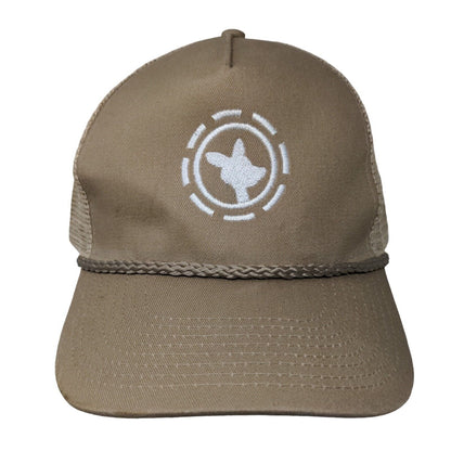 Cobra Snapback Mesh Back Rope Trucker Hat Tan OSFM Embroidered