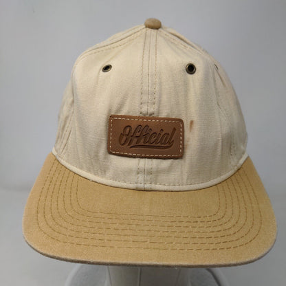 Official Slideback Hat Tan OSFA Leather Patch Adjustable Jamie Thomas