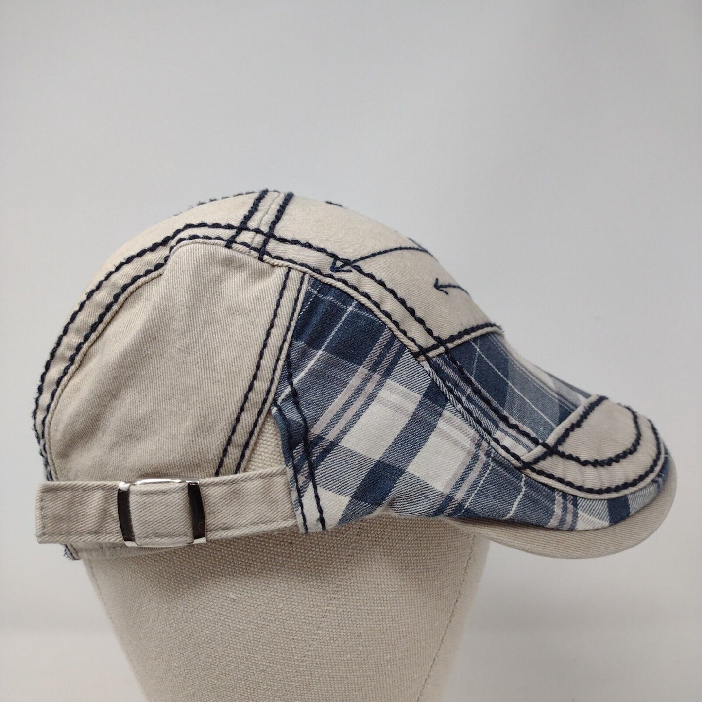 Classics Fashion Flat Cap Multicolor OSFA Plaid Adjustable Embroidered