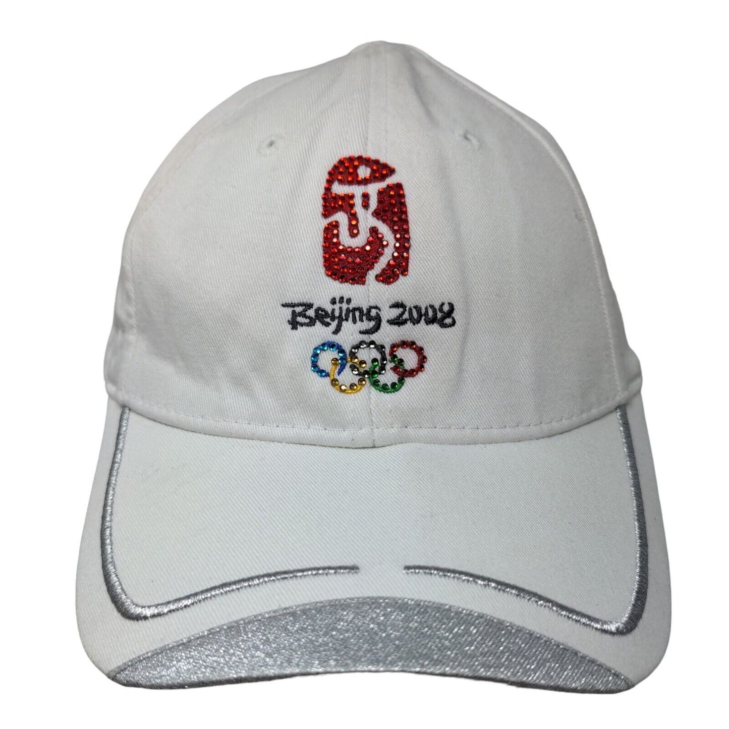 Beijing 2008 Olympics Women's Slideback Hat White OSFA Jewels Bling