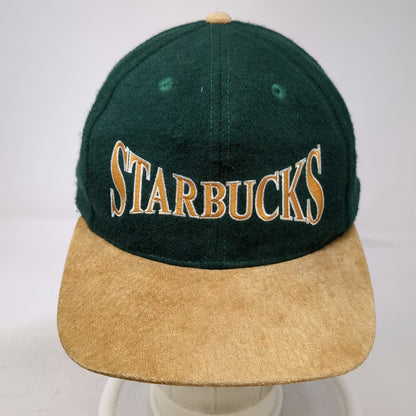 Star Pacific Starbucks Green Baseball Cap Suede Brim Wool Blend Hat Vintage