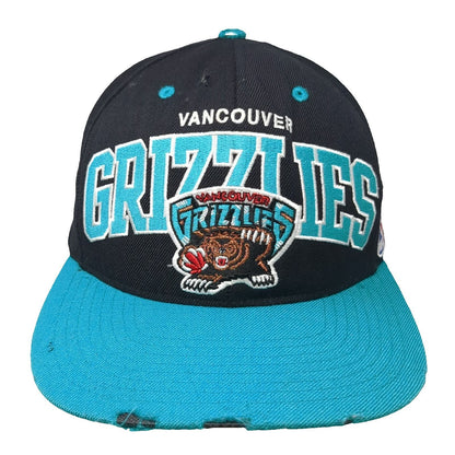 Mitchell & Ness Vancouver Grizzlies NBA Snapback Hat Black Blue One Size Wool Flat