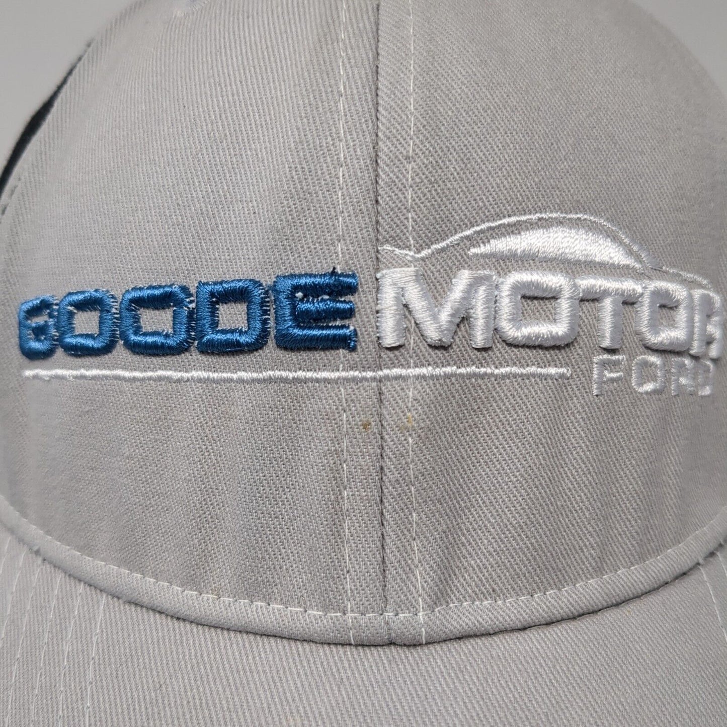 Goode Motor Ford Fitted Hat Gray One Size Embroidered Vented Holes 360 Apparel