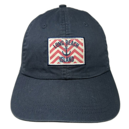Ahead Baseball Cap Blue Red White One Size Anchor Patch Chevron Strapback Hat