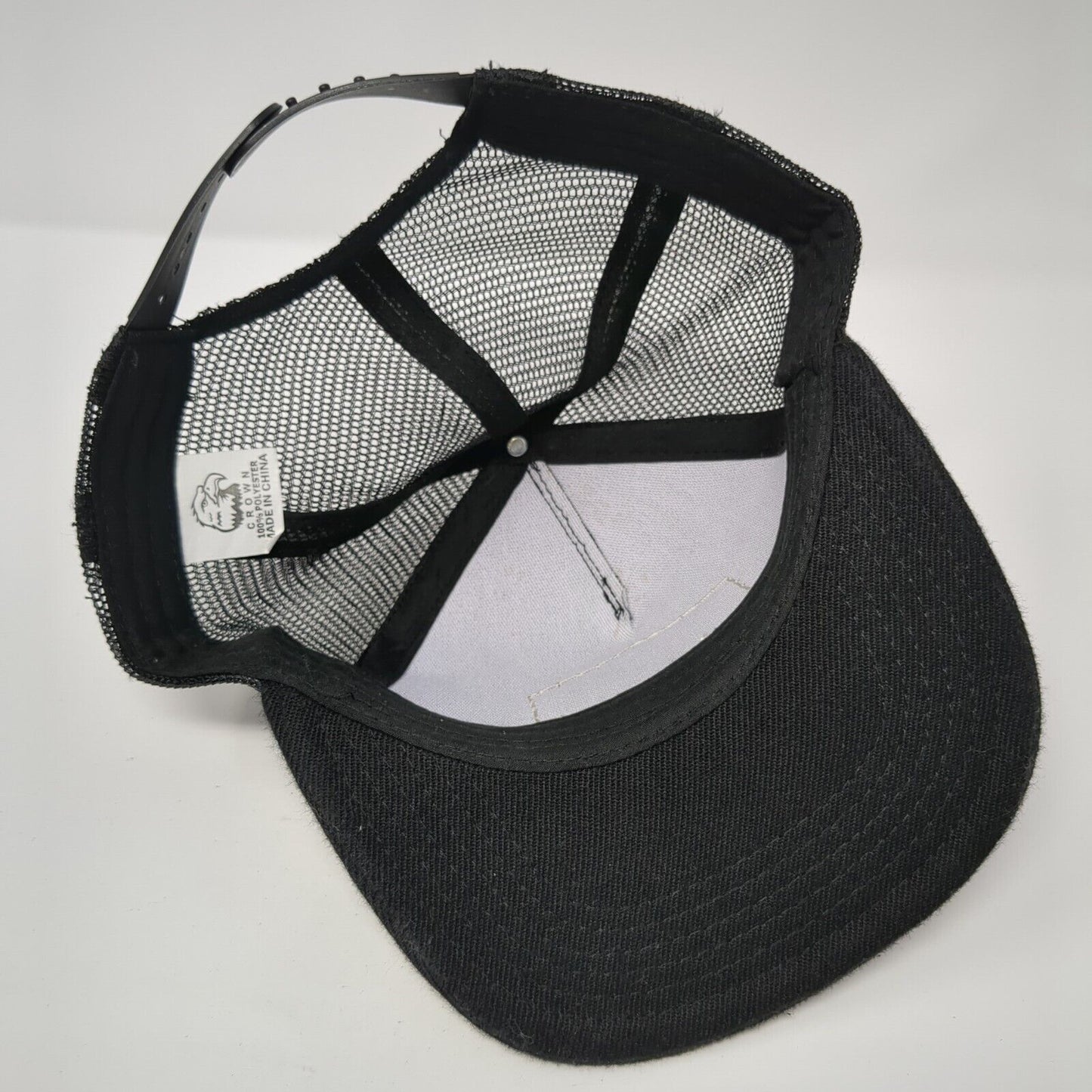 Eat Beef Patch Snapback Mesh Back Trucker Hat Black One Size Adjustable