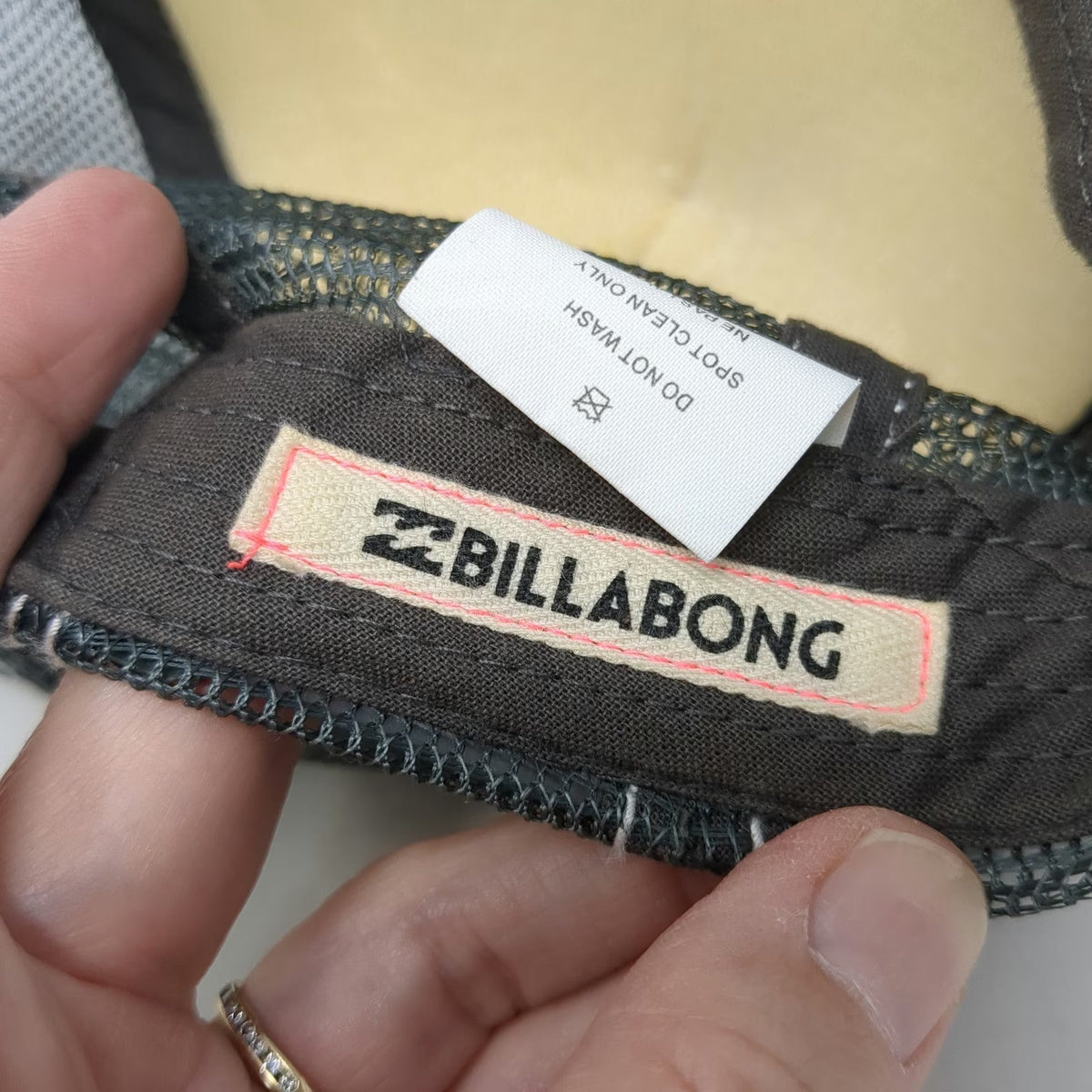 Billabong Trucker Hat Gray One Size California Love Bear Mesh Snapback Surf Cap