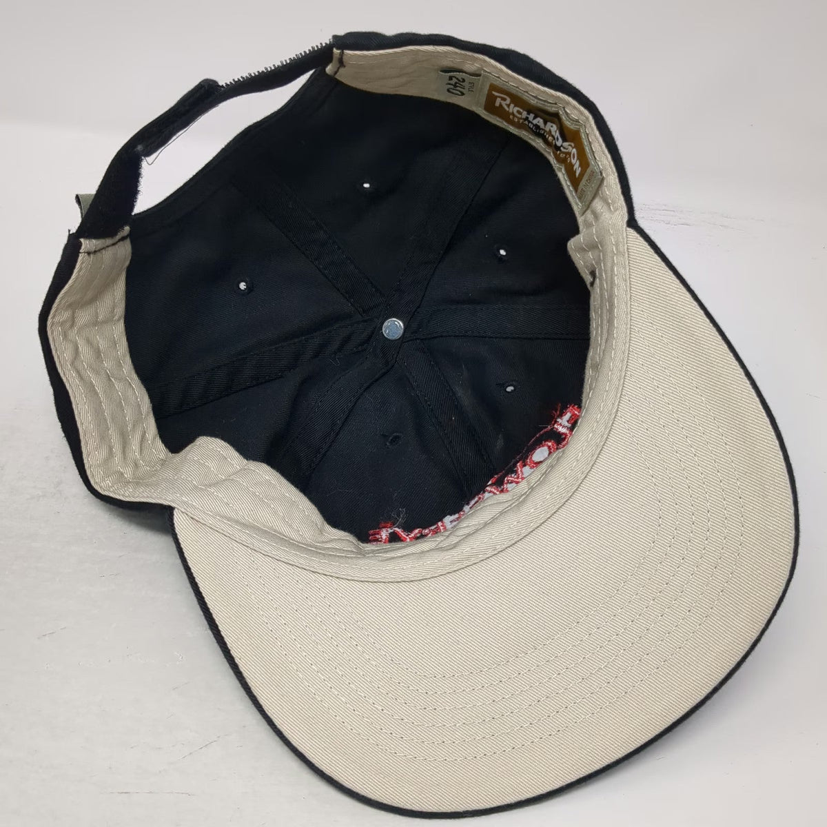 Richardson Baseball Cap Black One Size Flowserve Seals Embroidered Strapback Hat