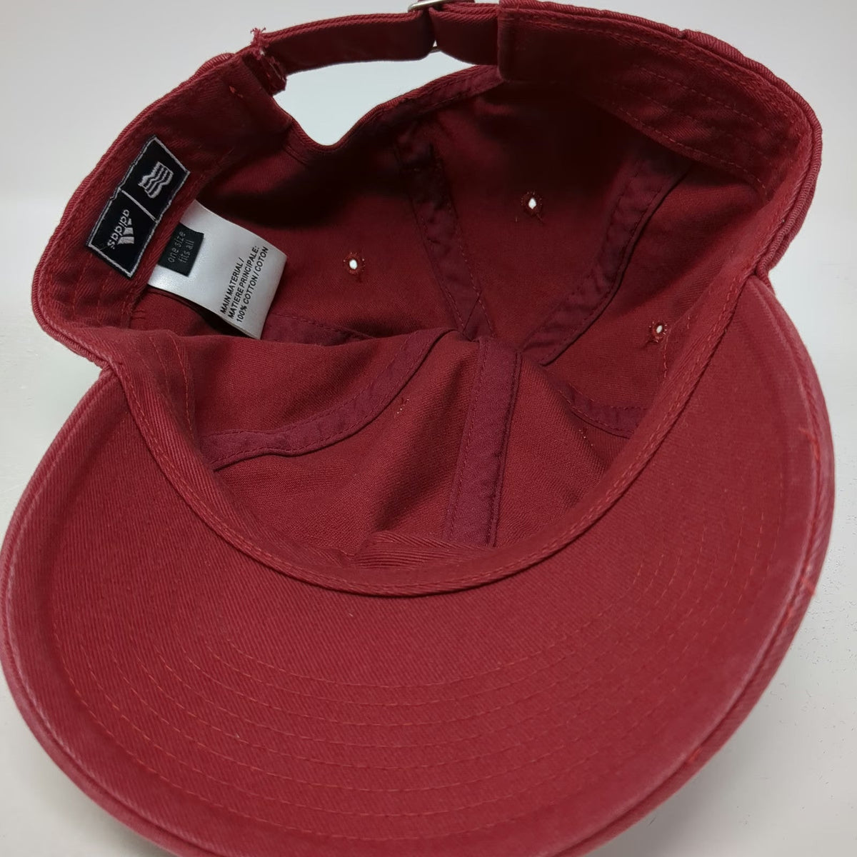 Adidas Baseball Cap Red OSFM Slideback Embroidered Logo Adjustable Cotton Hat