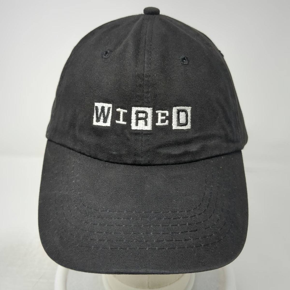 Wired Magazine Embroidered Black Baseball Cap Hat One Size Strapback Technology