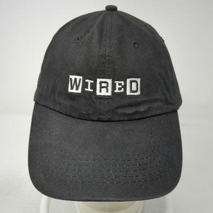 Wired Magazine Embroidered Black Baseball Cap Hat One Size Strapback Technology