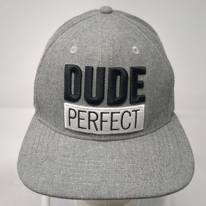 Dude Perfect Snapback Hat Gray Black White One Size 2021 Tour Logo Underbrim