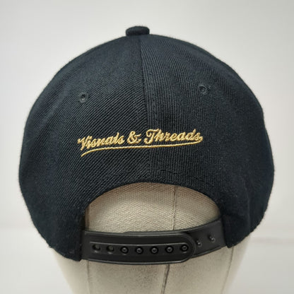 Crown Snapback Black One Size FRSH Visuals Threads Green Underbrim Flat Bill Hat