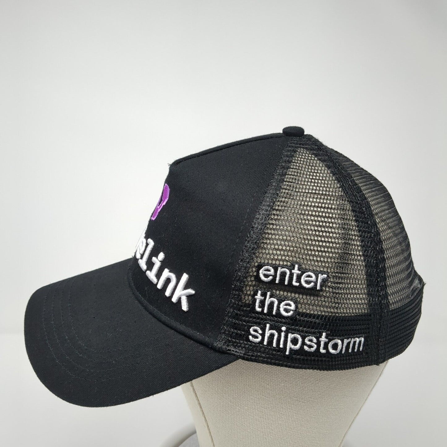 Nativelink Enter The Shipstorm Snapback Trucker Hat Black OS Adjustable Mesh