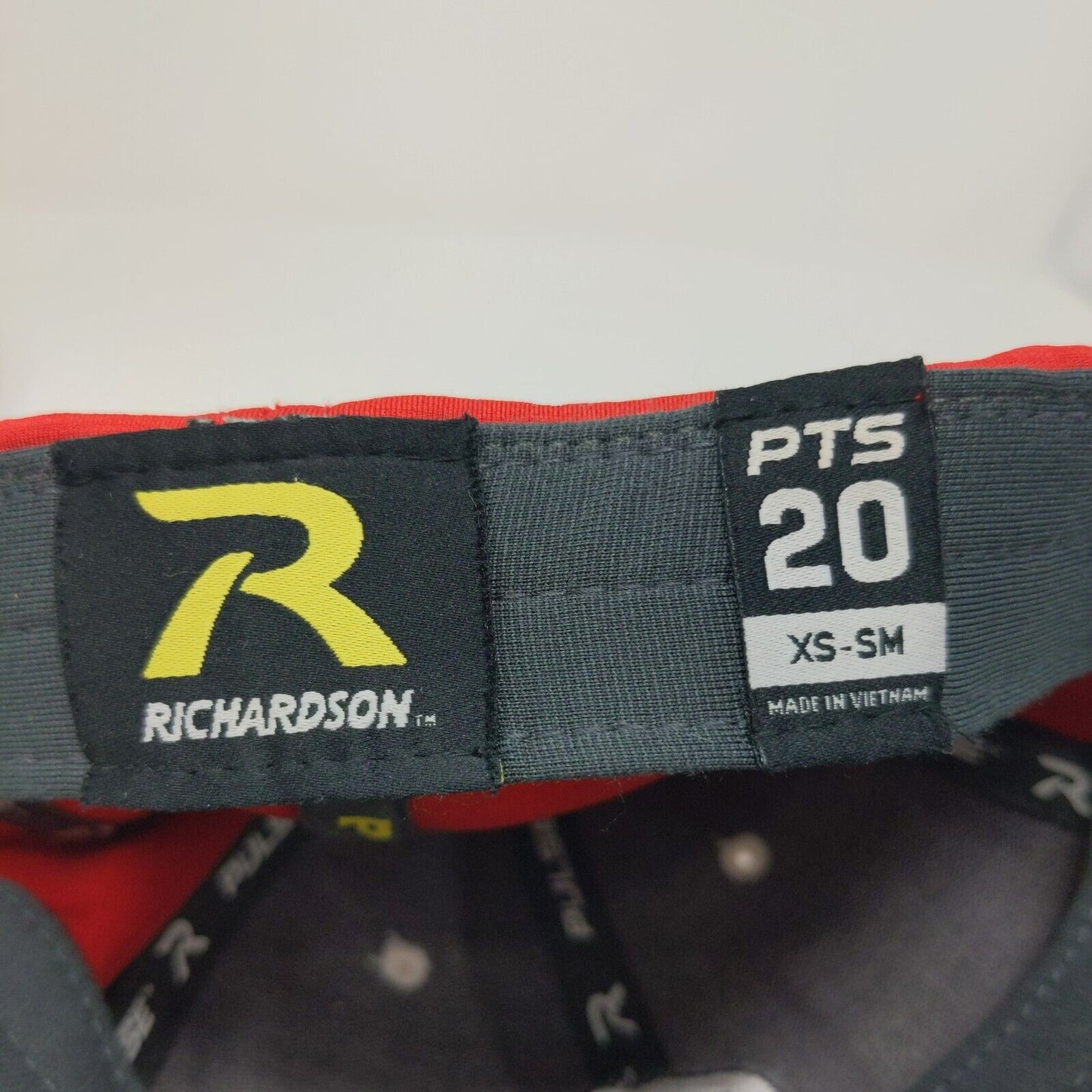 Richardson Fitted Hat Red Embroidered P Logo Size XS-SM Polyester Blend