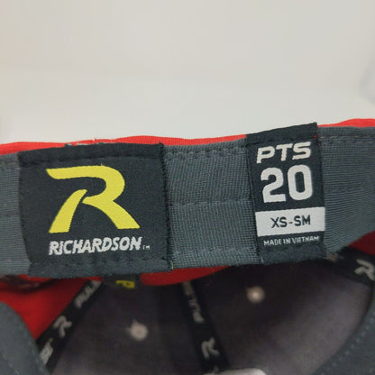 Richardson Fitted Hat Red Embroidered P Logo Size XS-SM Polyester Blend