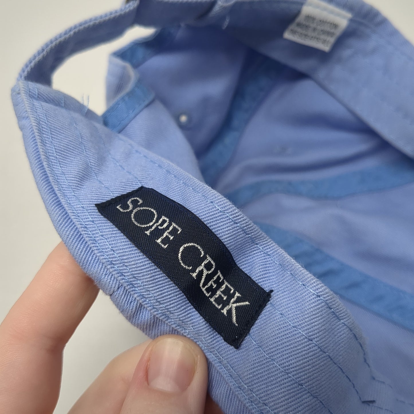Sope Creek Slideback Hat Blue One Size Adjustable Solid 6 Panel Blank