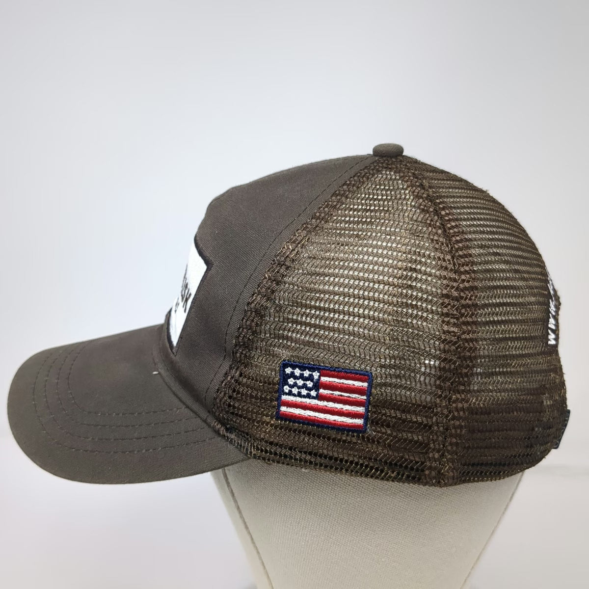 Ouray Sportswear Baseball Cap Brown One Size AgRisk Advisors Mesh Side Flag hat