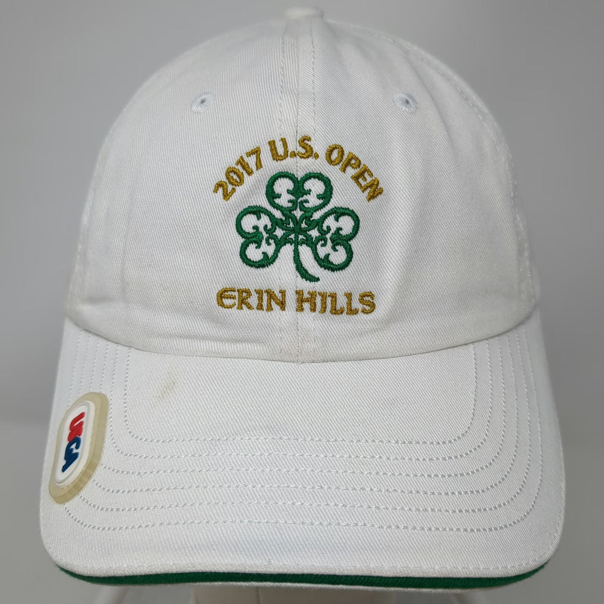 USGA Baseball Cap White One Size 2017 U.S. Open Erin Hills Member Shamrock Hat