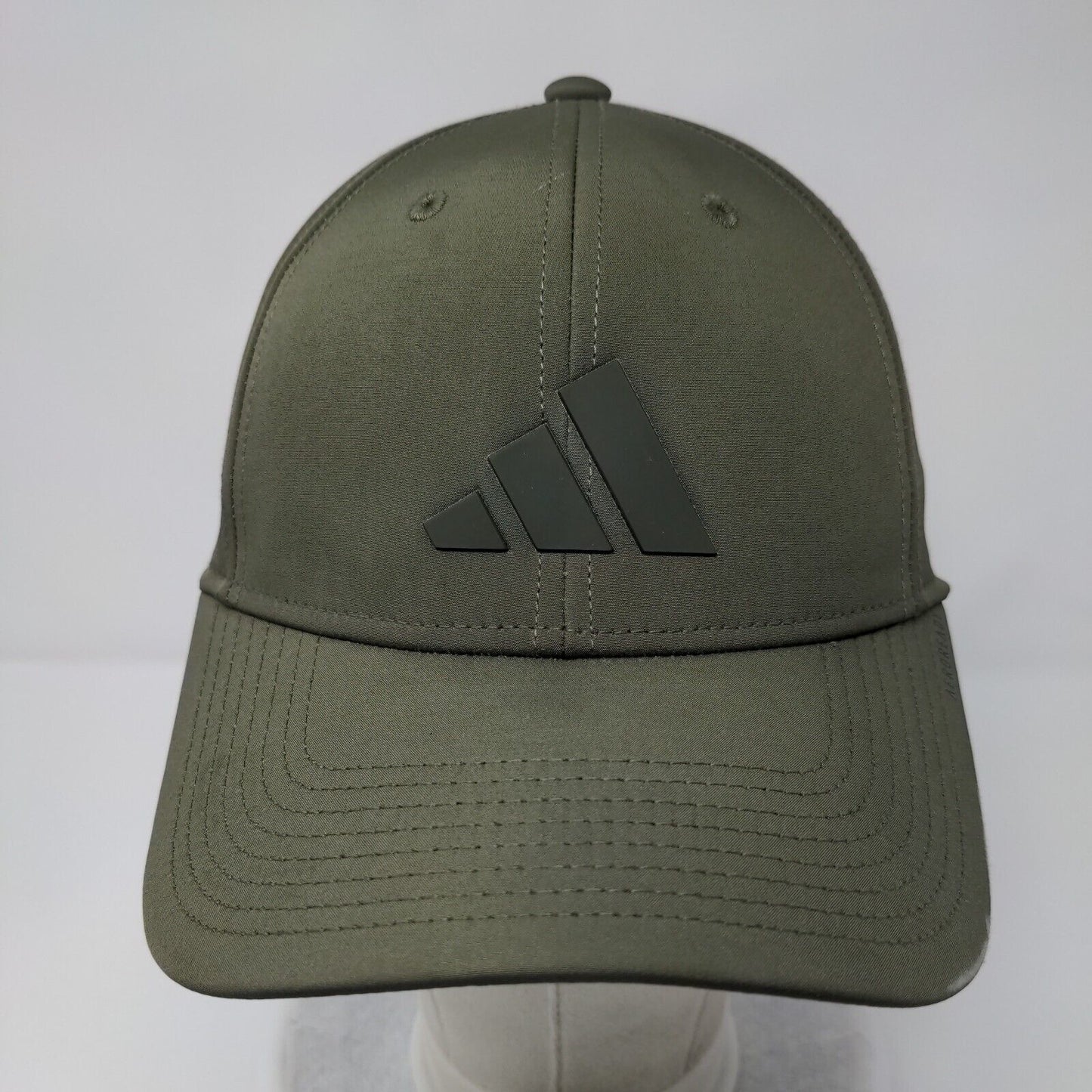 Adidas Aeroready Fitted Hat Green S/M Solid Laser Cut 3 Stripes