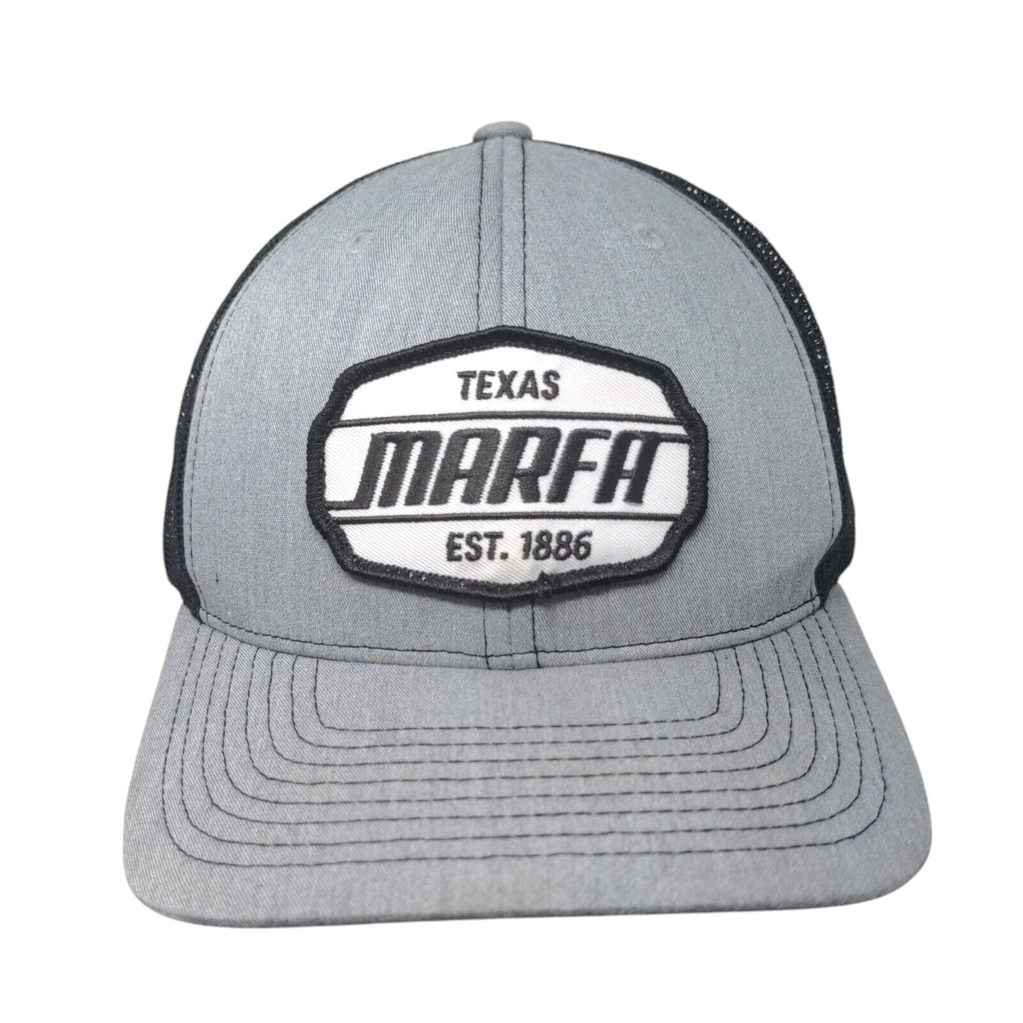 Texas Marfa Est. 1886 Snapback Trucker Hat Gray OS Adjustable Mesh Richardson