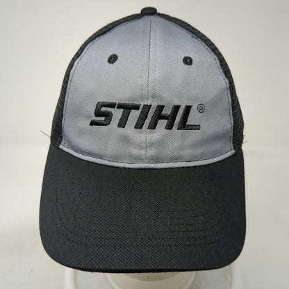 Stihl Outfitters Baseball Cap Black One Size Mesh Back Gray Strapback Logo Hat