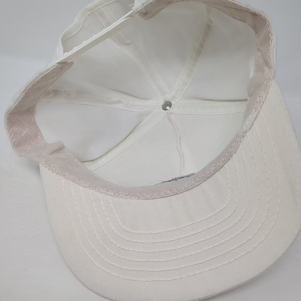 Amoco at 100 Challenging Tomorrow 1989 Trucker Snapback Hat White Yellow Vintage