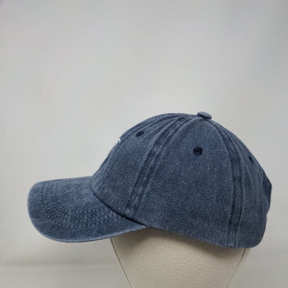 Palm Tree Slideback Hat Blue One Size Adjustable Embroidered Vented Holes
