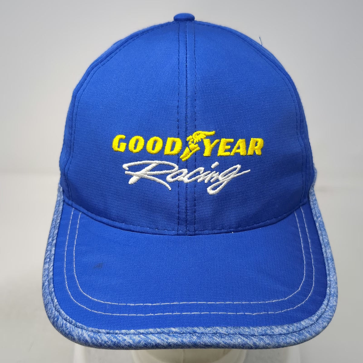 Goodyear Baseball Cap Blue One Size Racing Winged Foot Embroidered Strapback Hat