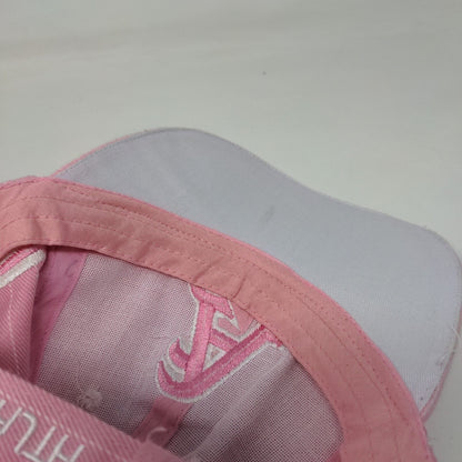 Atlanta Strapback Hat Pink One Size Adjustable Embroidered 6 Panel
