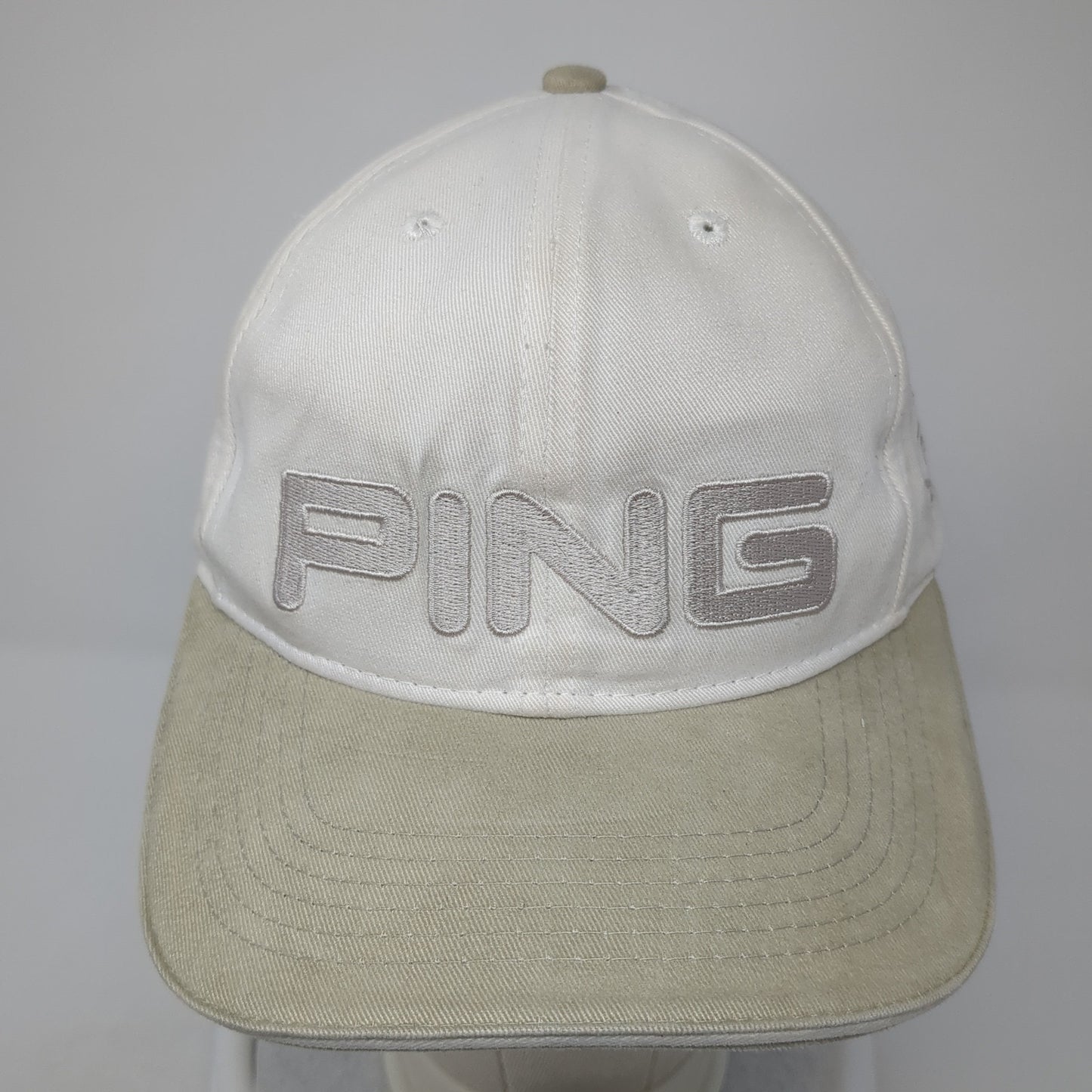 PING Slideback Hat White One Size Adjustable Colorblock Outdoor 6 Panel