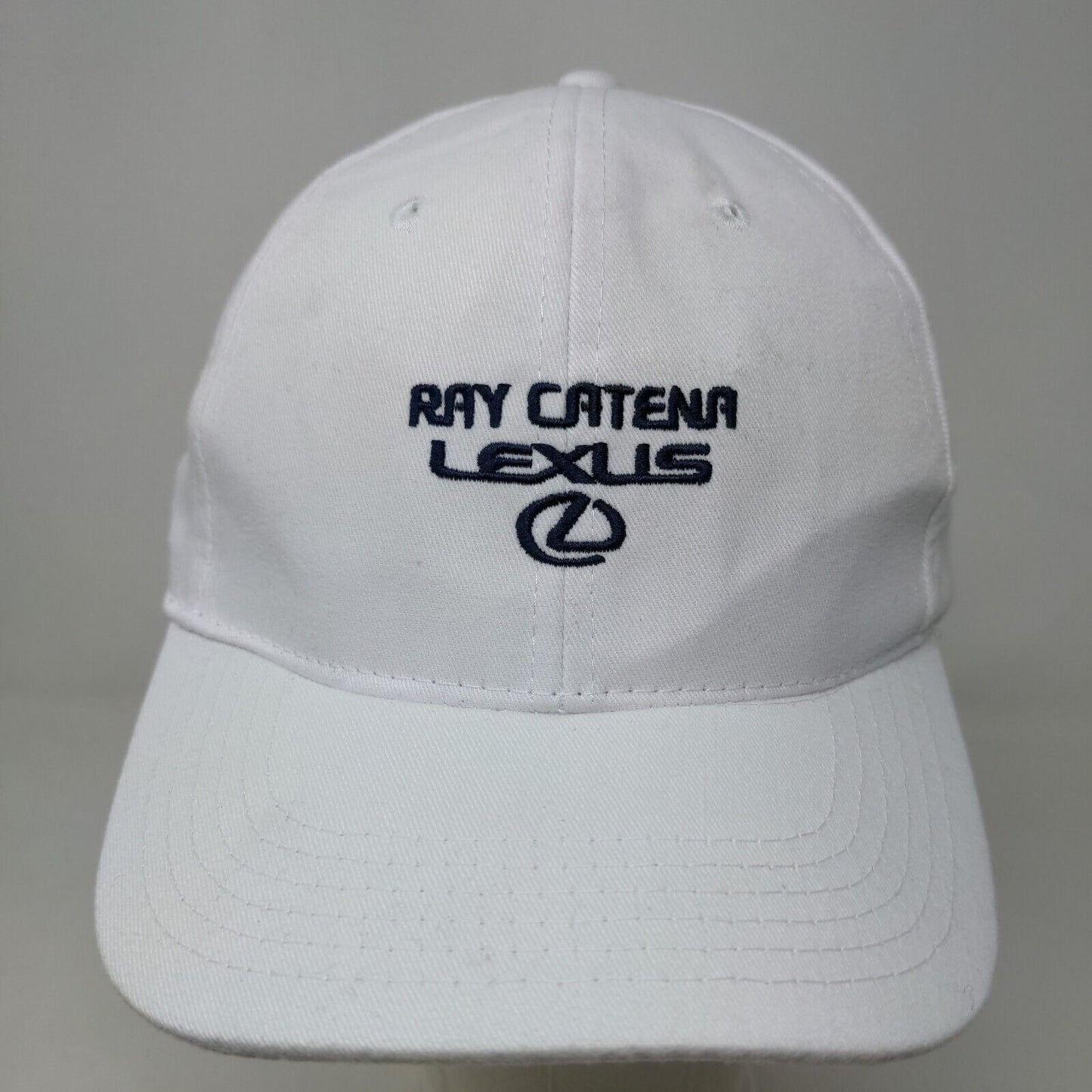 Ray Catena Lexus Men's Strapback Hat White OSFM Embroidered Logo PolyCotton