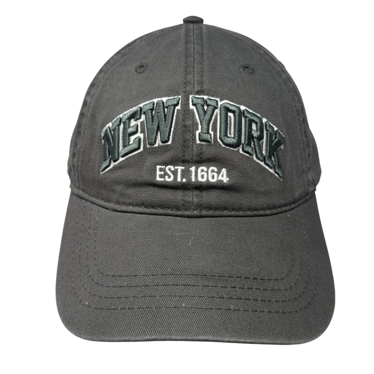 New York Est. 1664 Strapback Hat Gray One Size Adjustable Torkia Apparel