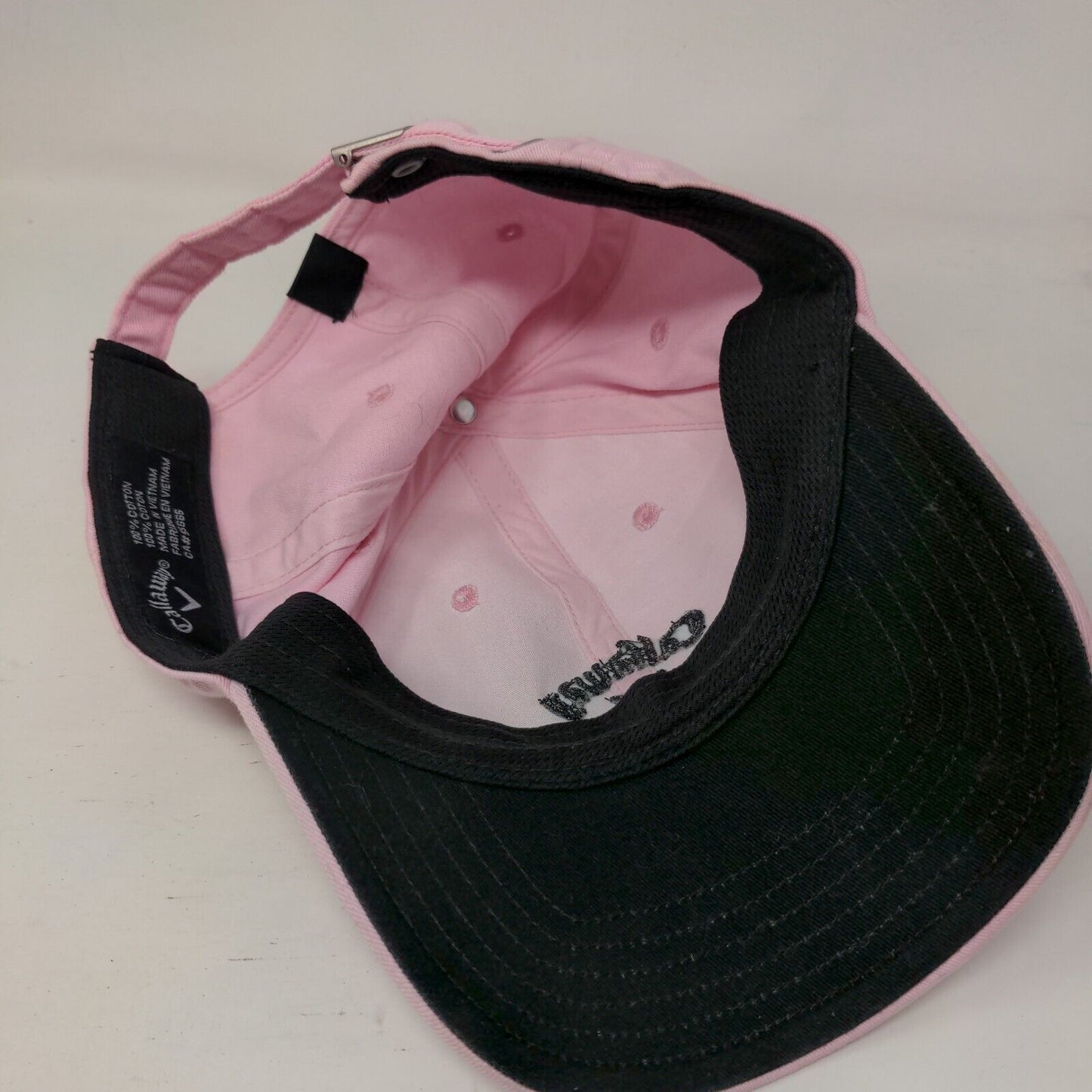 Callaway Strapback Hat Pink One Size Adjustable Embroidered Vented Holes Cotton
