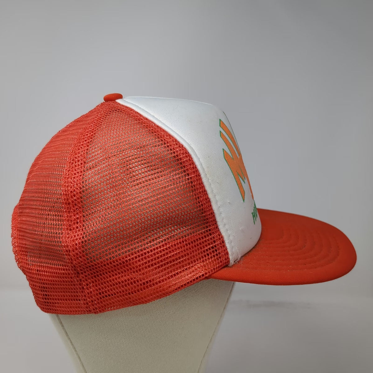 Speedway Miami Hurricanes NCAA Orange White Green OS Trucker Hat Snapback Mesh