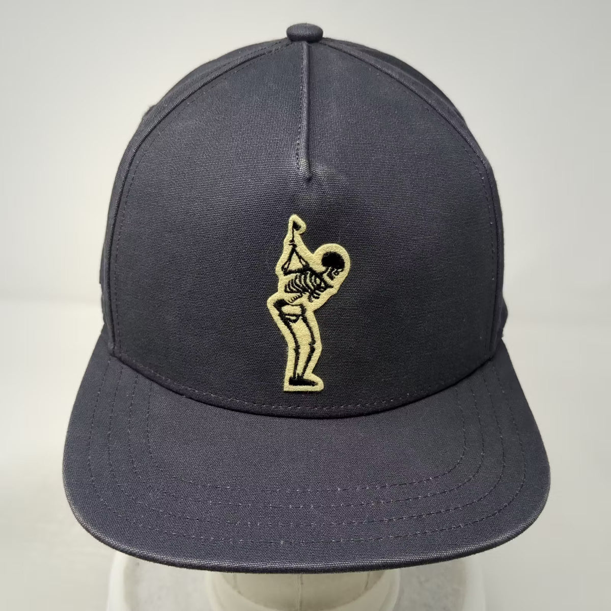 TRUE Linkswear 5 Panel Hat Gray One Size Skeleton Golfer Embroidered Snapback